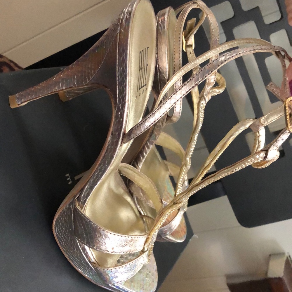 Vintage Pelle MODA Gold/Platinum Platforms.